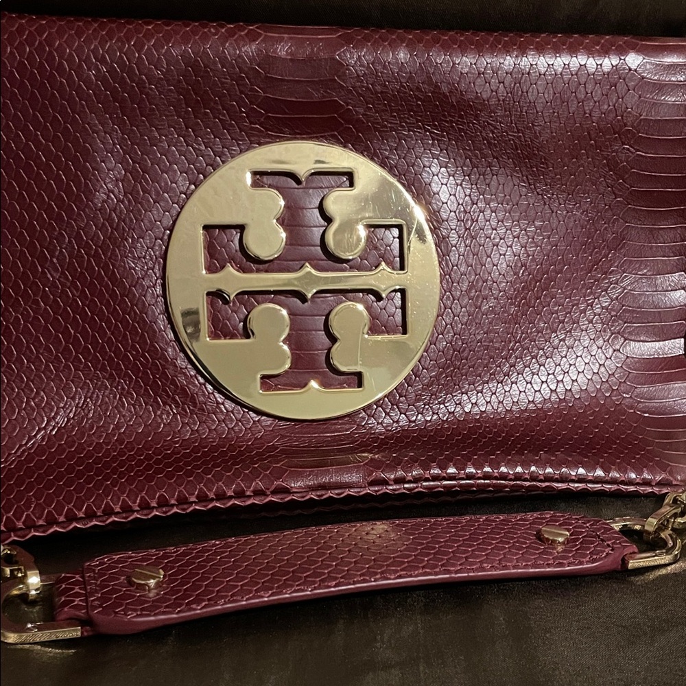 Tory Burch Plum Textured Clutch